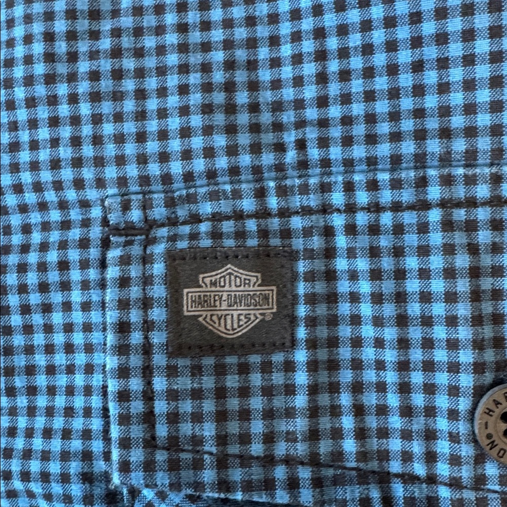 Harley-Davidson Blue Patterned Button Up - Picture 2 of 5